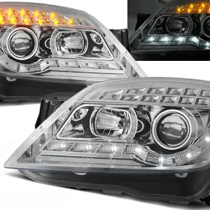 OPEL ASTRA H 04-10 - přední chrom světla s LED svícením a LED blinkrem Akční Nabídka