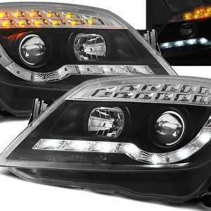 OPEL ASTRA H 04-10 - přední černá světla s LED svícením a LED blinkrem Vysoce Kvalitní