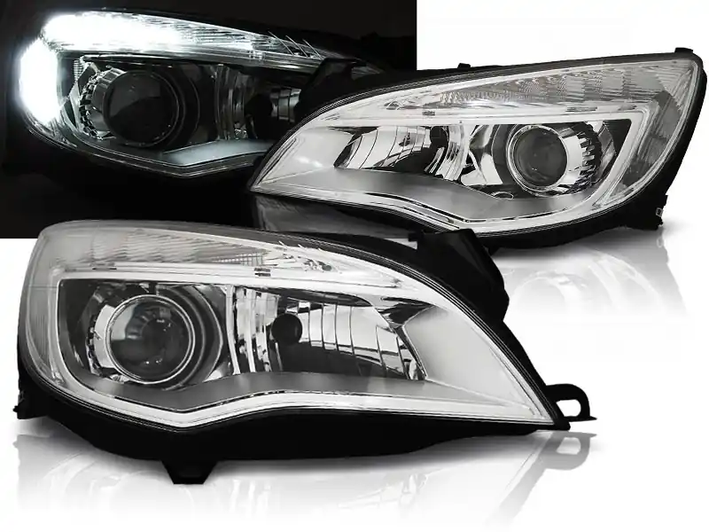 OPEL ASTRA J 10-12 - přední chrom světla s LED denním svícením Přímo Od Výrobce