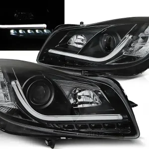 Výprodej OPEL INSIGNIA 08-12 - přední černá světla TUBE LIGHT s LED denním svícením