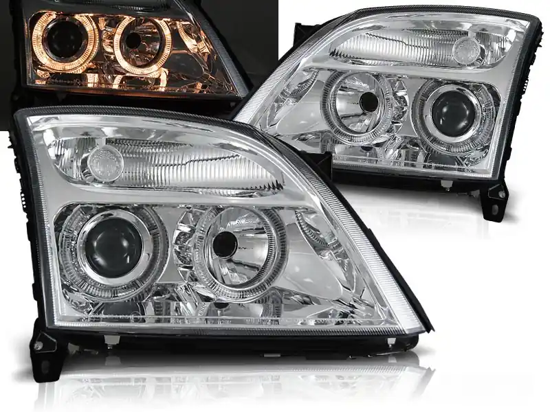 OPEL VECTRA C 02-05 - přední chrom světla ANGEL EYES Cenově Výhodný