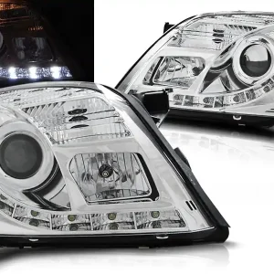 OPEL VECTRA C 02-05 - přední chrom světla s LED denním svícením Vrácení Zdarma