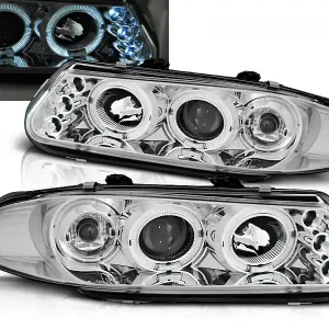 Značkový ROVER 200 95-00- přední chrom světla ANGEL EYES