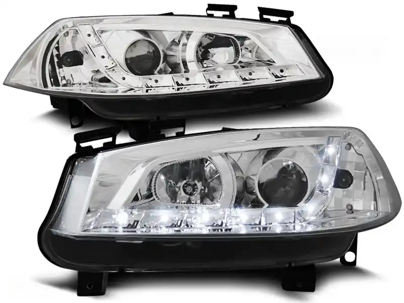 Časově Omezené RENAULT MEGANE II 02-05 - přední chrom světla s LED svícením