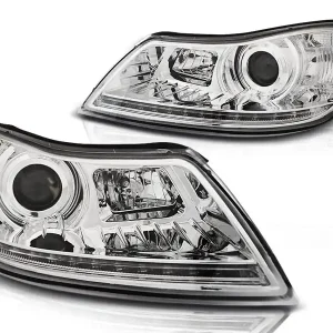 Originální ŠKODA OCTAVIA 09-12 - přední chrom světla s LED denním svícením