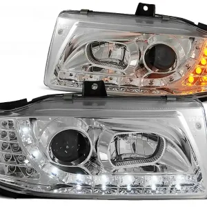 SEAT IBIZA/CORDOBA/POLO VARIANT, SEDAN 93-99 - přední chrom světla s LED svícením a LED blinkrem Nízká Cena
