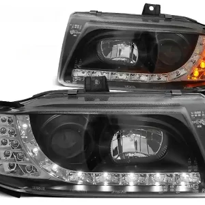 Dokud Zásoby Vydrží SEAT IBIZA/CORDOBA/POLO VARIANT, SEDAN 93-99 - přední černá světla s LED svícením a LED blinkrem
