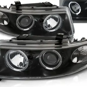 SEAT LEON / TOLEDO 99-04 - přední černá světla ANGEL EYES Levný