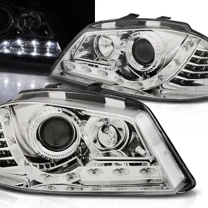Nejlepší Cena SEAT IBIZA 6L 02-08 - přední chrom světla s LED svícením a LED blinkrem