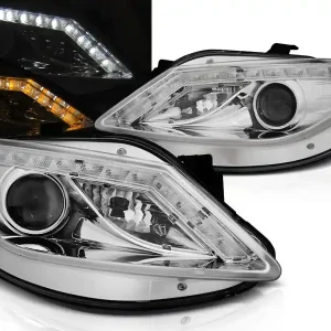 Novinka SEAT IBIZA 6J 08-12 - přední chrom světla s LED svícením a LED blinkrem