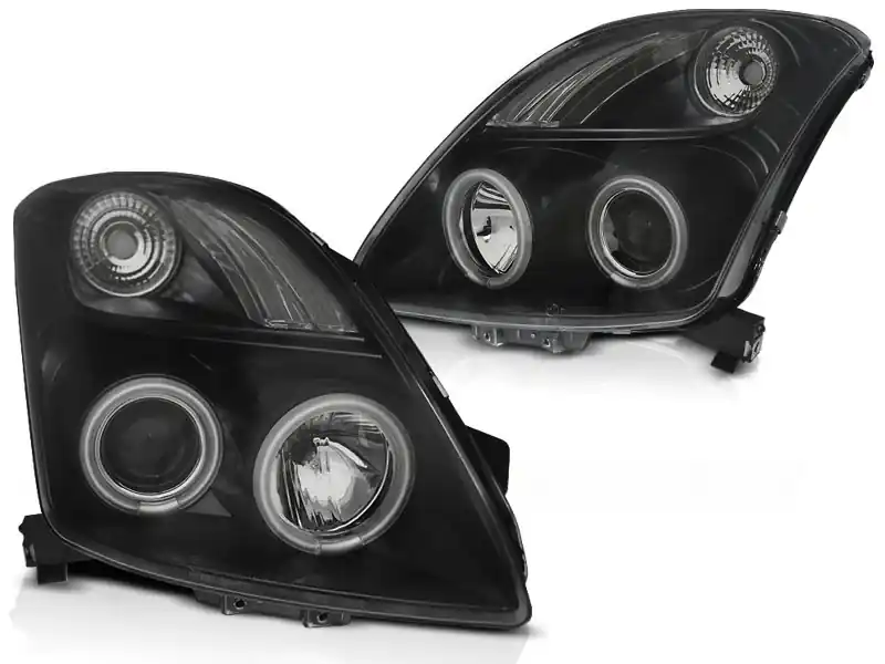 SUZUKI SWIFT 05-10 - přední černá světla ANGEL EYES CCFL Výprodej
