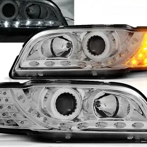 Časově Omezené VOLVO S40/V40 96-00 - přední chrom světla LED svícením a LED blinkrem