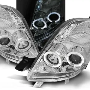 TOYOTA YARIS 06-09 - přední chrom světla ANGEL EYES Vrácení Zdarma
