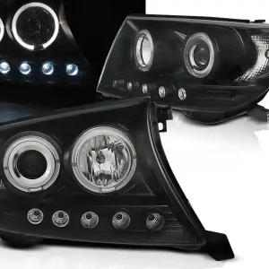 TOYOTA LAND CRUISER FJ200 07-12 - přední černá světla ANGEL EYES s LED svícením Cenový Hit