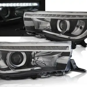 TOYOTA HILUX 16- - přední černá světla LED PROJECTOR s LED denním svícením Výhodná Nabídka