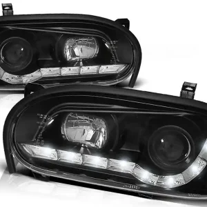 VW GOLF 3 91-97 - přední černá světla s LED svícením Nejlepší Volba