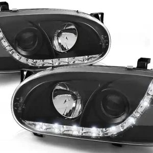 VW GOLF 3 91-97 - přední černá světla s LED svícením Sezónní Sleva
