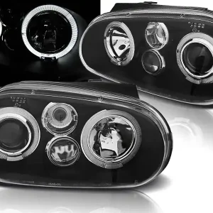 VW GOLF 4 97-03 - přední černá světla ANGEL EYES Nová Kolekce