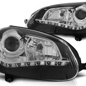 Novinka VW GOLF 5 - přední černá světla s LED svícením pro xenon
