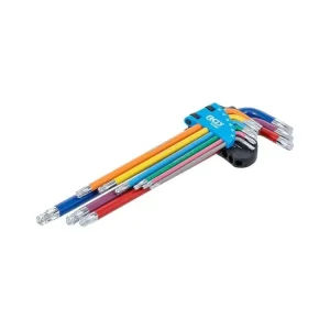 Zástrčné klíče Torx T10-T50 barevné, extra dlouhé, s kuličkou - BGS 74468 Must-Have