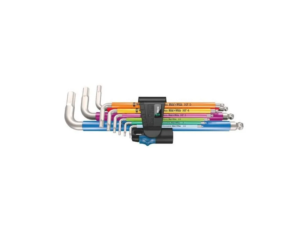 Výprodej Wera 022699 Zástrčné klíče 3950/9 Hex-Plus 1,5 ÷ 10 mm Multicolour HF Stainless 1, přidržo