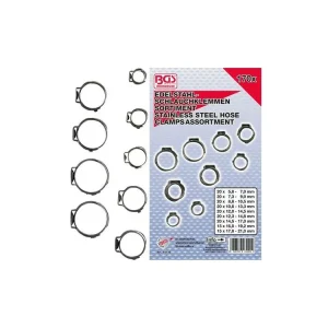 Zlevněný BGS Technic BGS 14115 Nerezové hadicové spony pr. 5,8 ÷ 21 mm (Sada 170 dílů)