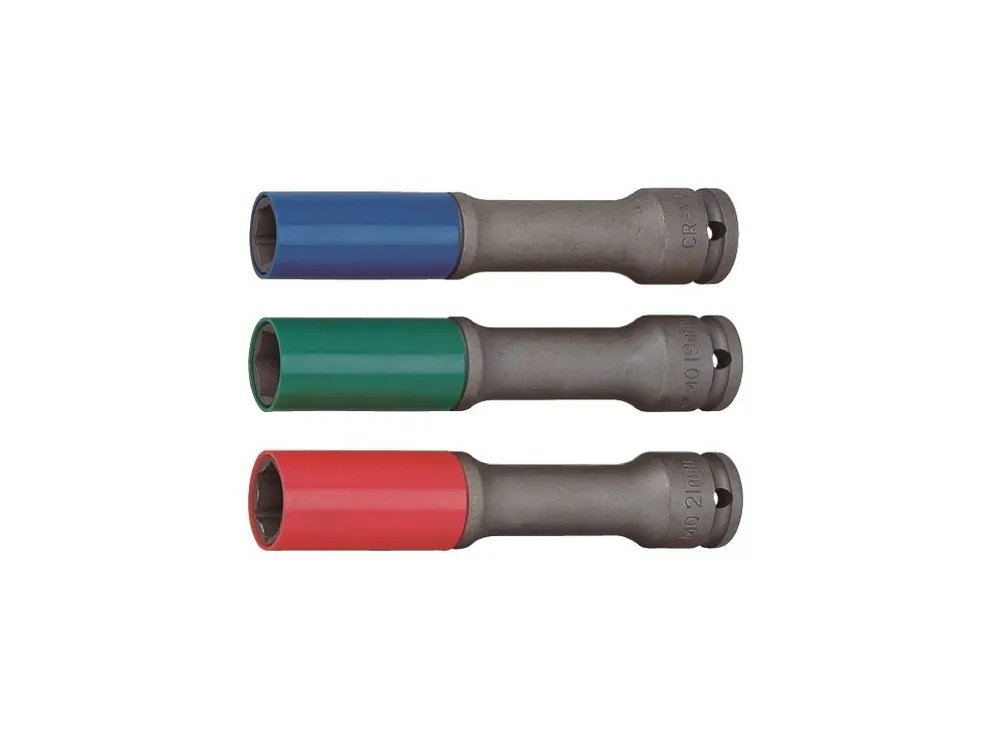 Akční Nabídka Nástrčné hlavice 1/2" prodloužené s krytkou na ALU pro rázové utahováky, 17-21mm JONNESWAY