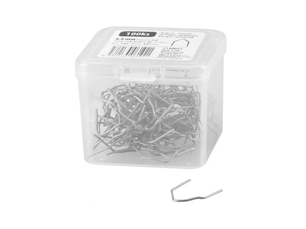 Novinka Sponka pro sváření plastů, tvar vnitřní úhel, 0,8 mm, 100 ks