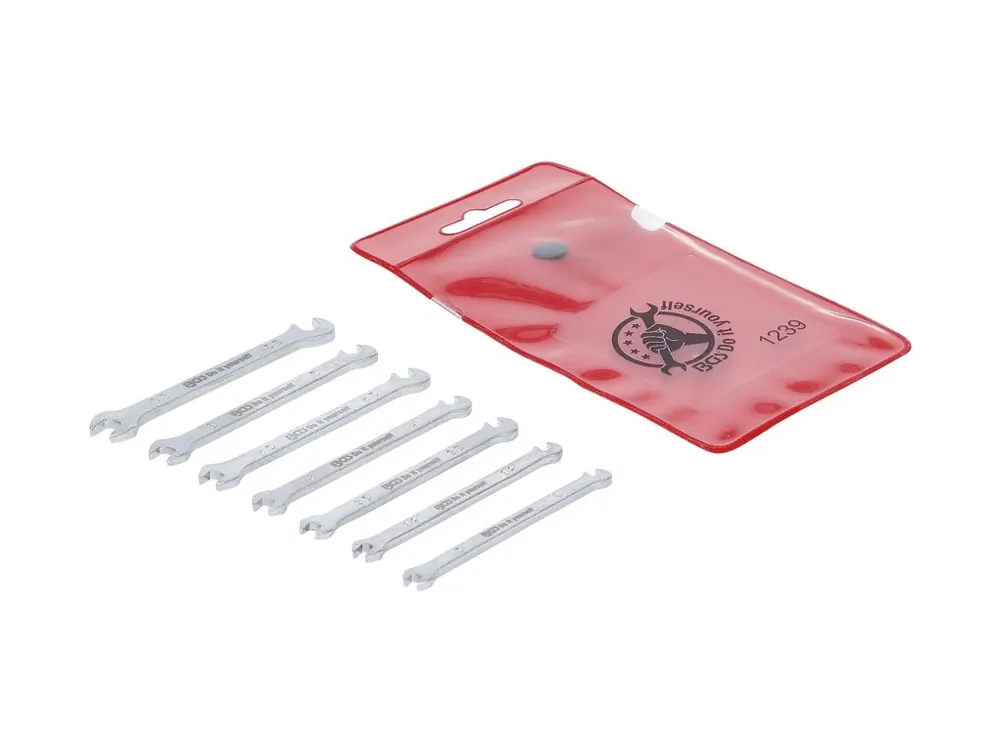 Originální Klíče ploché otevřené, dvoustranné, 3-5.5 mm, mini provedení, sada 7 dílů v obalu