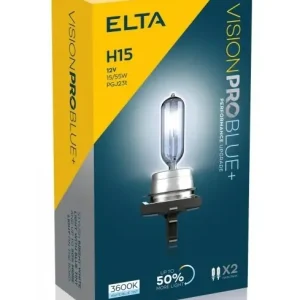 Žárovky H15 Elta VISION PRO BLUE+ s 50% světla navíc (TWIN PACK 2 ks) Značkový