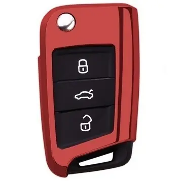 Must-Have Obal na klíč, kryt klíče Škoda Rapid (2015 - 2019) metalický, červený