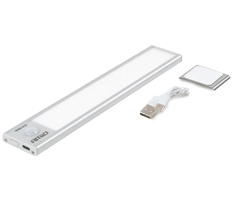 AKU LED světlo 23 cm se senzorem pohybu 1.2W 1000mAh AMIO Tovární Cena