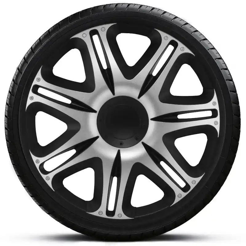 Oblíbený Poklice na kola - kryty kol Nascar Silver Black 15" - sada 4 ks - J-TEC