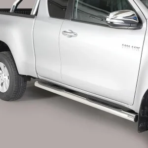 Super Cena Nerez boční nášlapy se stupátky Toyota Hilux VIII extra cab