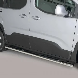 Sleva oválné boční nášlapy Misutonida se stupátky pro Peugeot Rifter (krátký rozvor 2780mm), od r.v. 2018-> , nerezové, 95x60mm