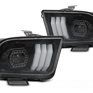 Finální Výprodej Ford Mustang 2004-2009 - přední světla ČERNÁ TUBE