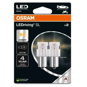 OSRAM LED autožárovky LEDriving SL BA15s, oranžová Akční Cena