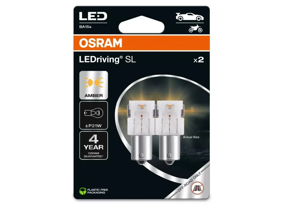 OSRAM LED autožárovky LEDriving SL BA15s, oranžová Akční Cena