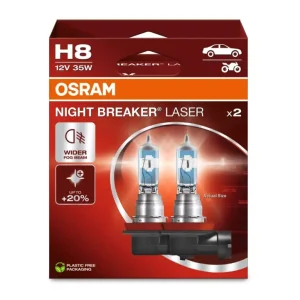 OSRAM NIGHT BREAKER LASER autožárovky H8 - o 150% více světla, 2 ks v balení Akční Nabídka