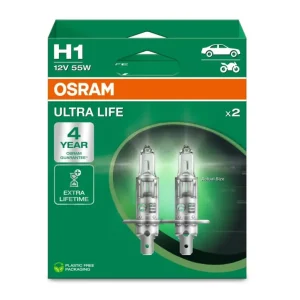 OSRAM ULTRA LIFE autožárovky H1 - až 4x delší životnost, 2 ks v balení Ihned K Objednání