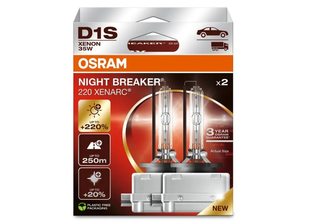 Top Prodej OSRAM XENARC NIGHT BREAKER D1S xenonové výbojky, 35 W, PK32d-2 - o 220% více světla, 2 ks v balení