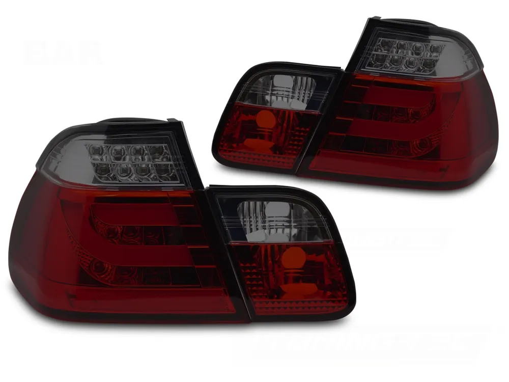 Aktuální BMW E46 1997-2001 Sedan - Zadní LED světla ČERVENÁ KOUŘOVÁ