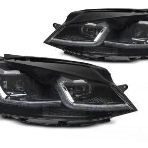 Volkswagen Golf VII 2013-2017 - Přední LED světla SILVER SEQ DRL Vysoce Kvalitní